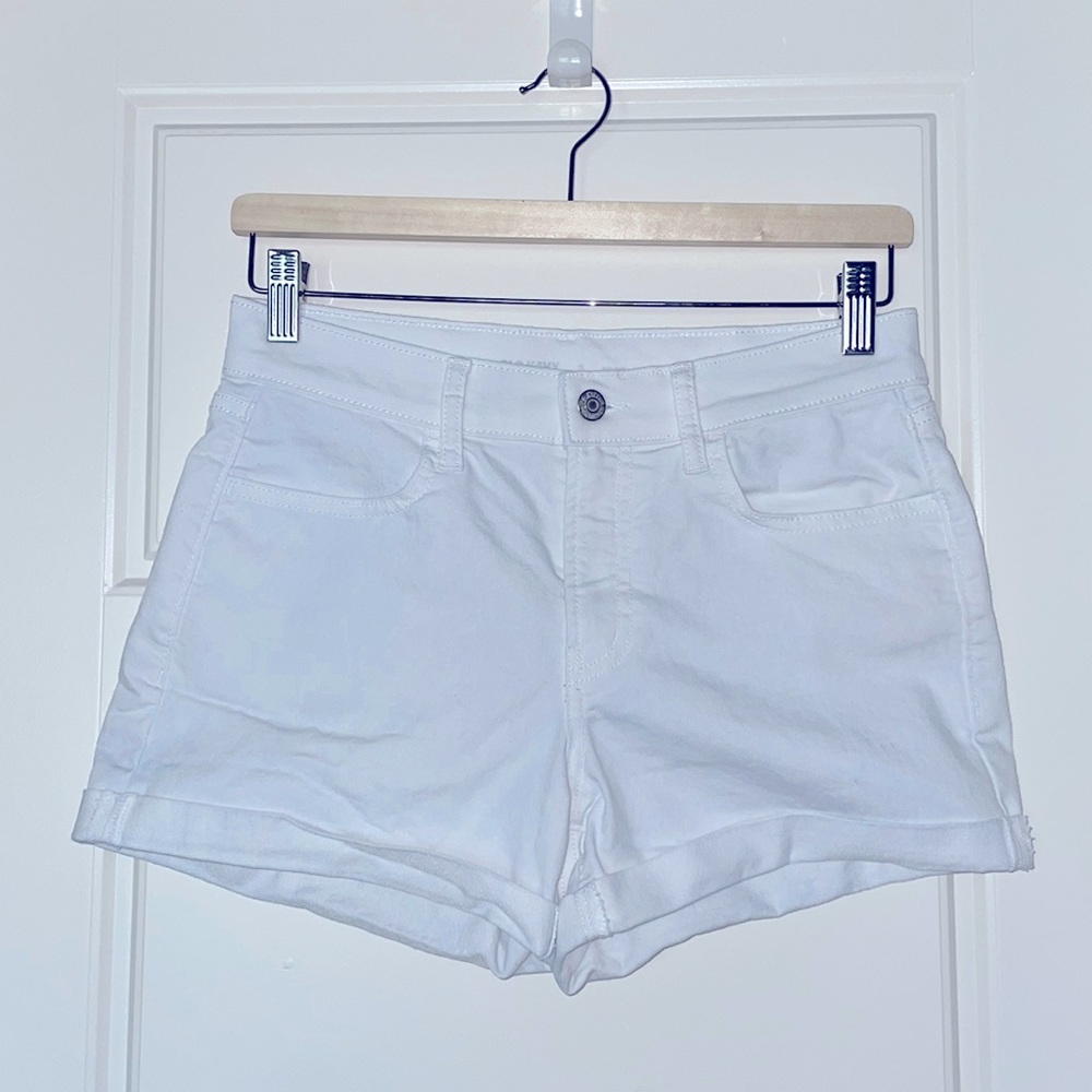 Old Navy white mid-rise shorts